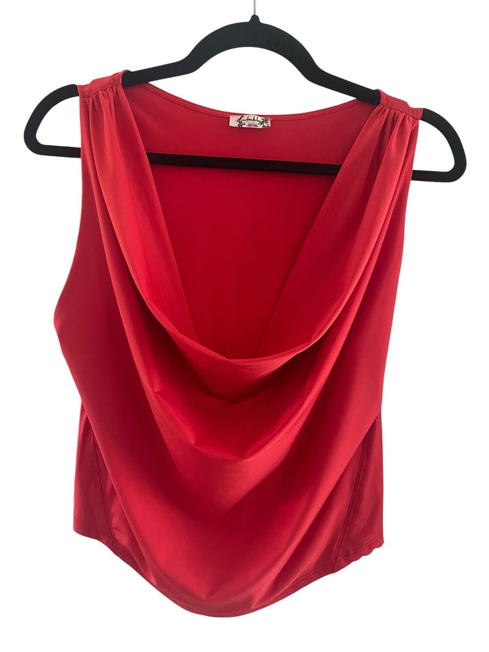 Free People Intimately Red Cowl Neck Sleeveless Top Size Medium